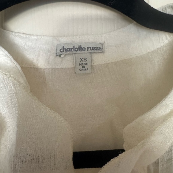 Cream Sheer Sleeveless Ruffle Top - Picture 3 of 4